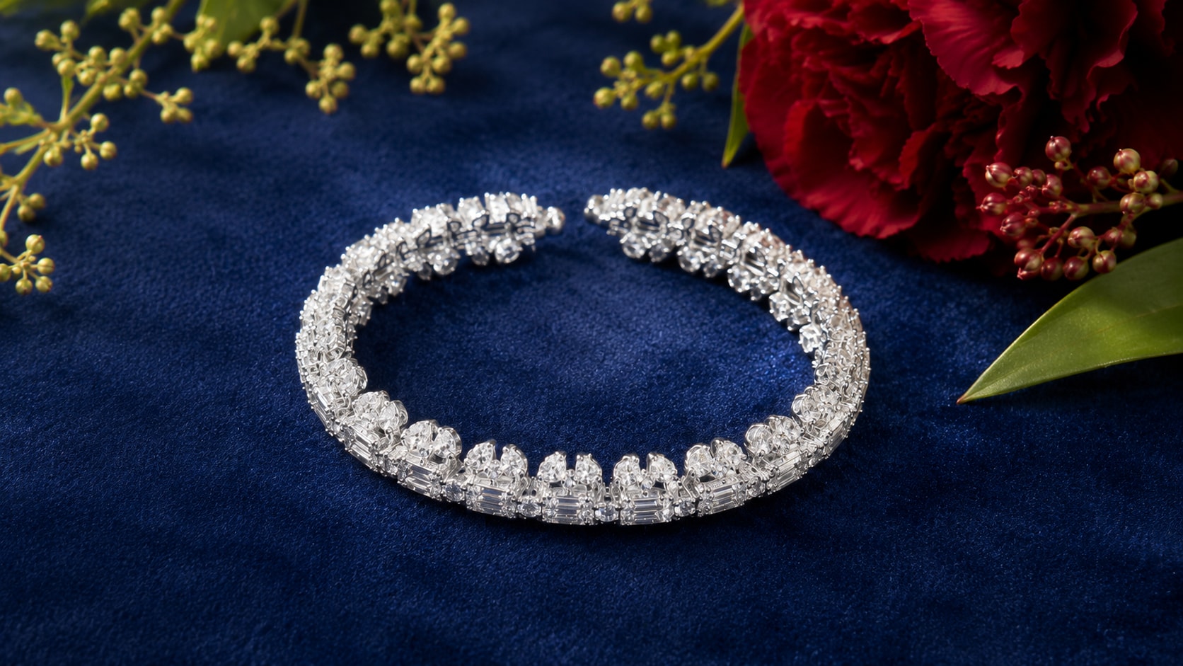Twin-Row Cluster Diamond Bangle