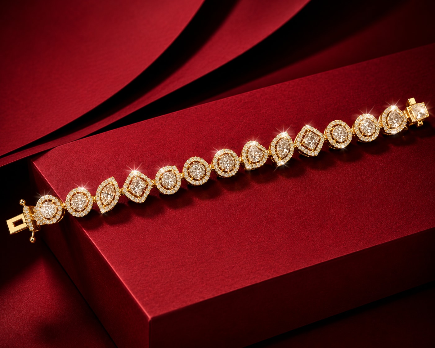 Halo Station Diamond Bracelet